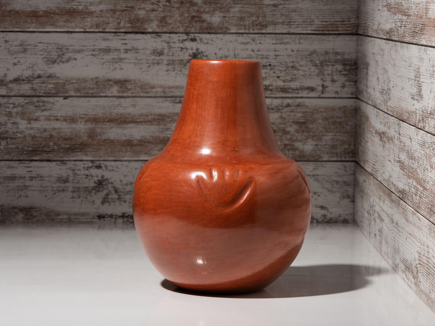 Redware Pottery Jar, Lamp Base
