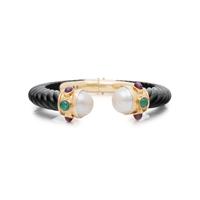 MAZ, ONYX, MULTIGEM, AND YELLOW GOLD CUFF BRACELET