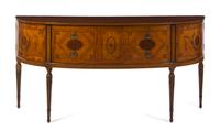 An Edwardian Satinwood Sideboard, Height 38 1/4 x width 78 x depth 25 1/4 inches.