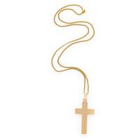 YELLOW GOLD CROSS PENDANT NECKLACE