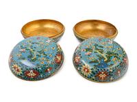 A Pair of Chinese Export Cloisonné Enamel Covered Boxes