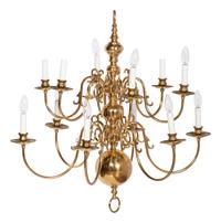 A Dutch Baroque Style Brass Chandelier