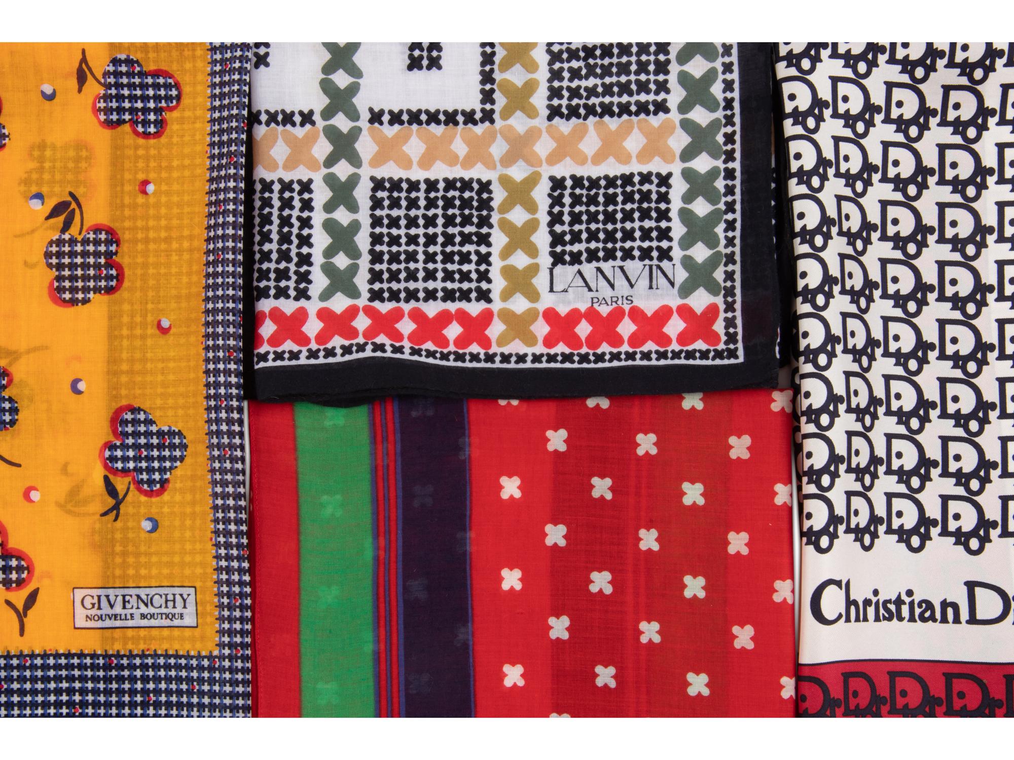 Collection of Eight Designer Scarves, 1970-2000s