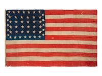 [FLAGS]. 38-star American flag converted to a 48-star flag. Ca 1876-1950s.