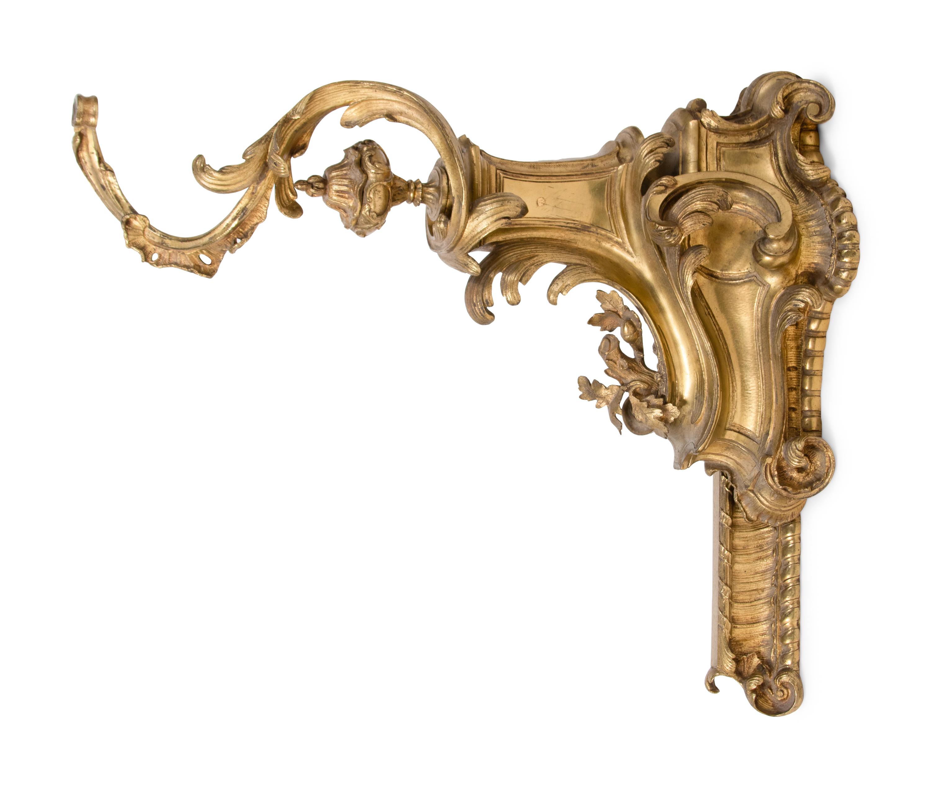 A Pair of Louis XV Style Gilt Bronze Chenets