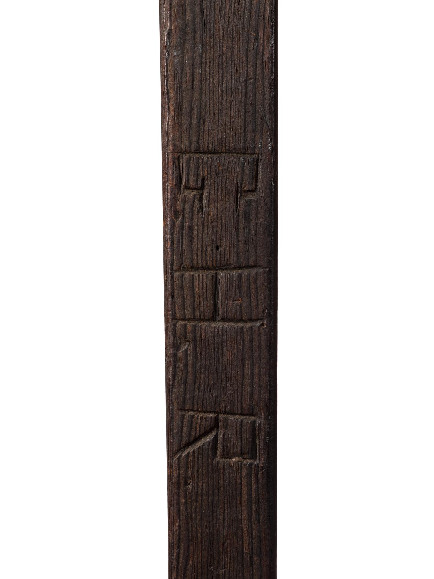 [CIVIL WAR]. Crutch with carved initials and boot.