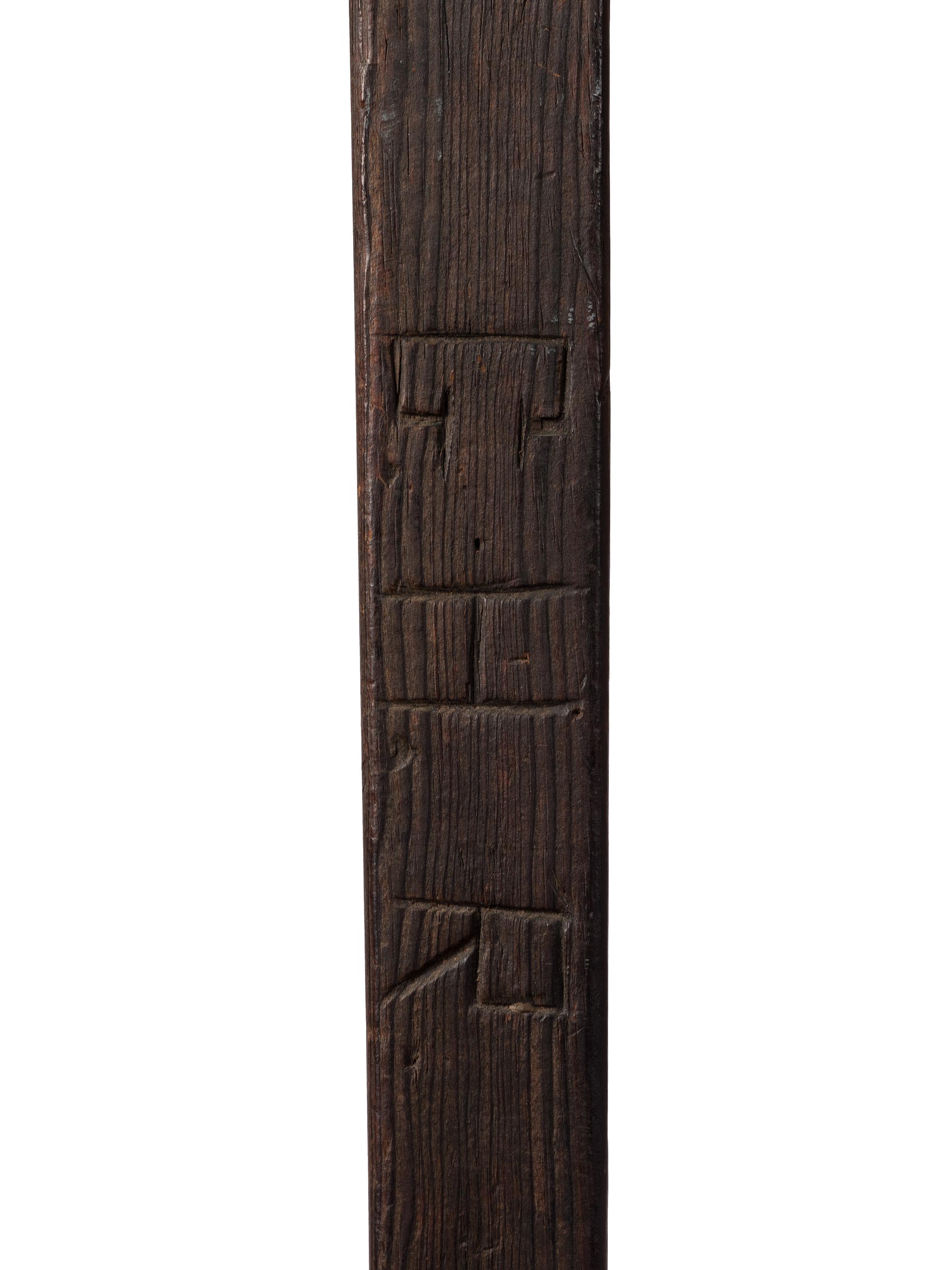 [CIVIL WAR]. Crutch with carved initials and boot.