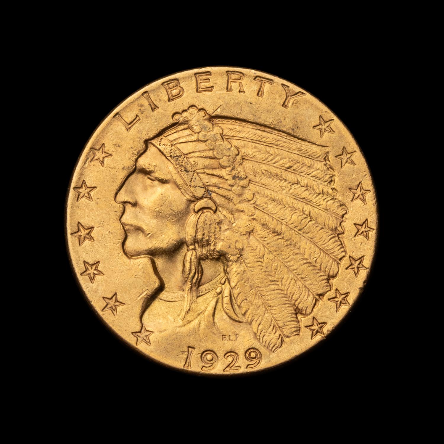 A 1929 Indian Head $2.50 Gold Coin