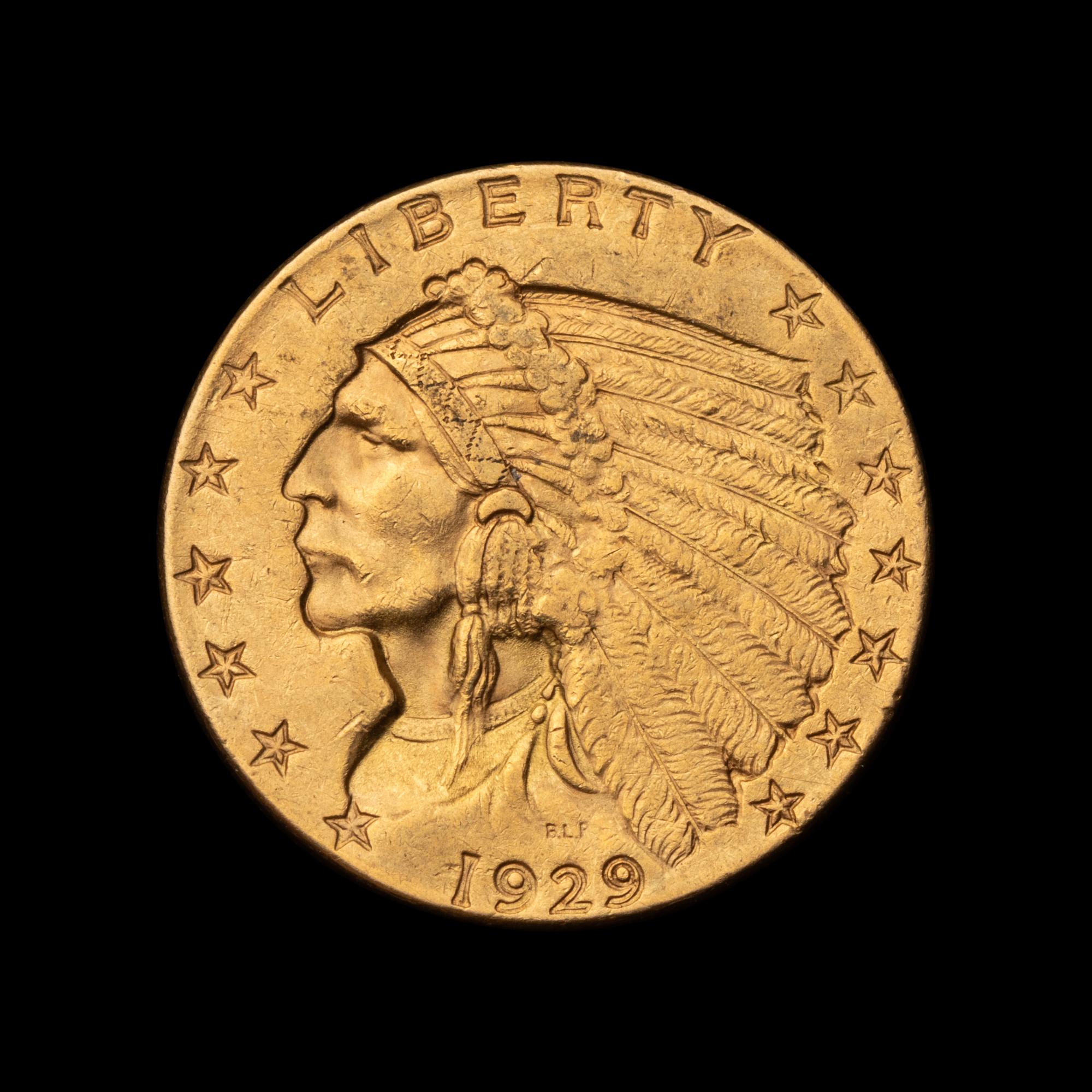 A 1929 Indian Head $2.50 Gold Coin
