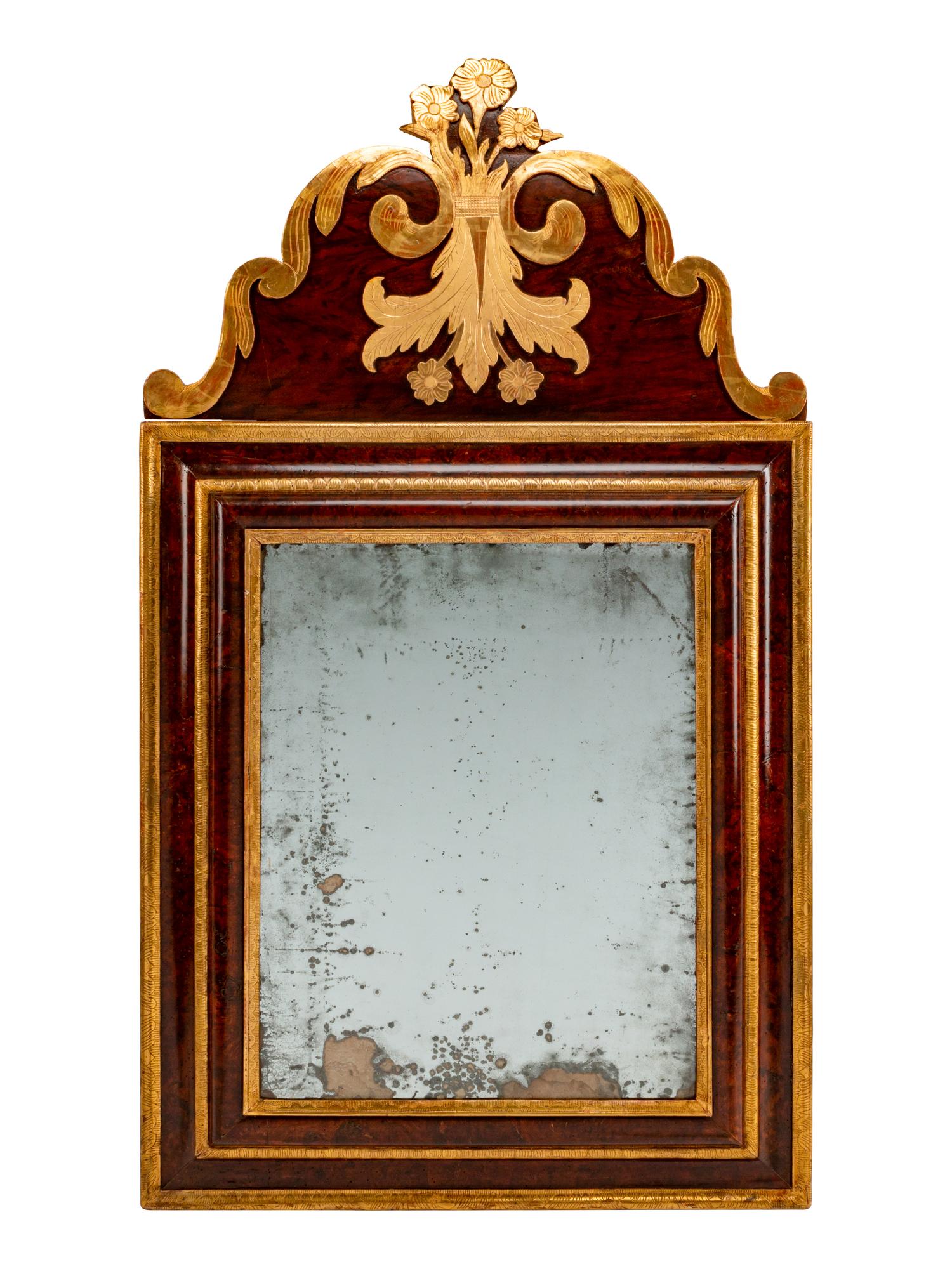 A Dutch Rococo Parcel-Gilt Walnut Mirror — 18TH CENTURY