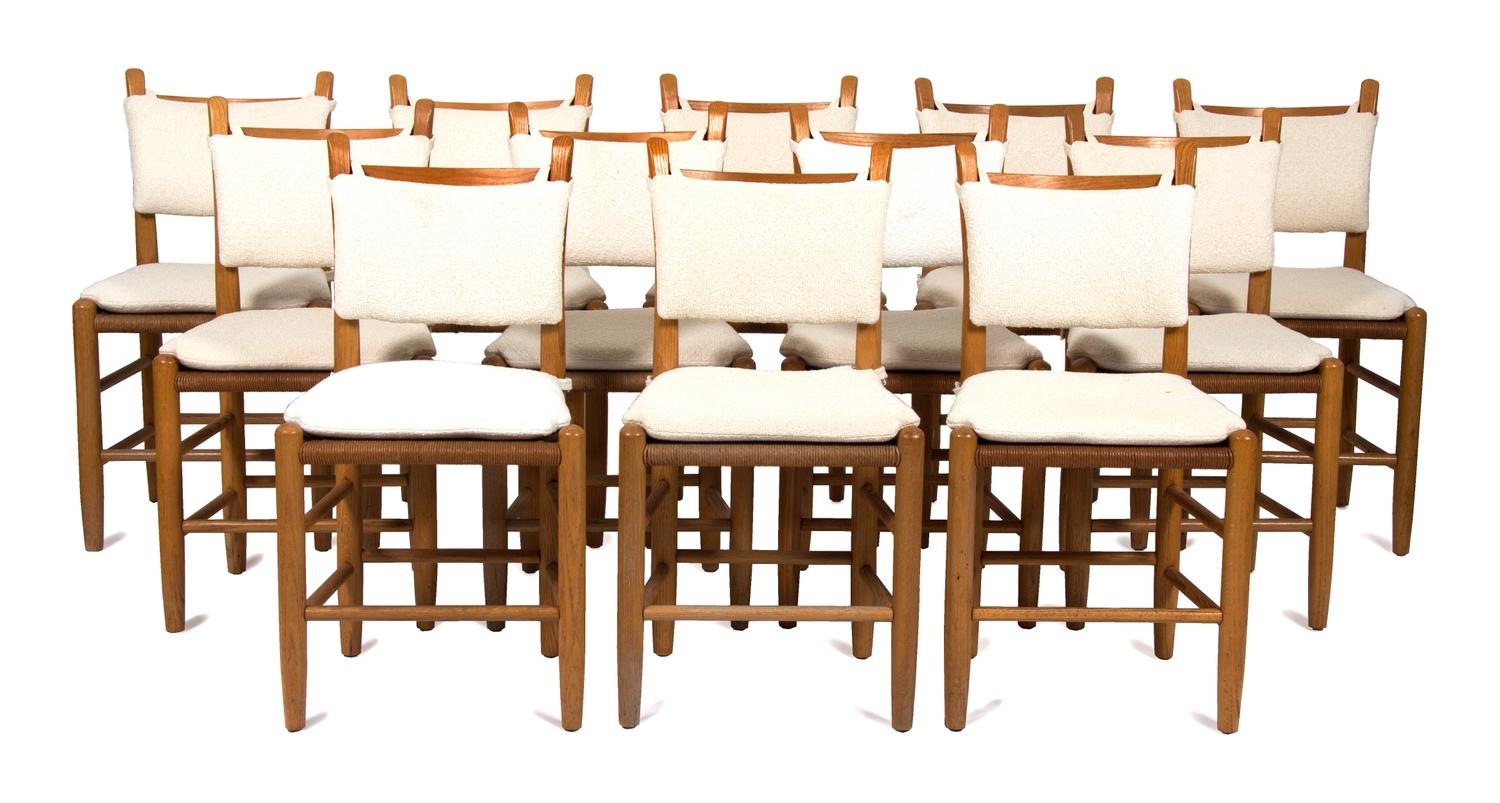 A Set of Twelve Oak Side Chairs Height 35 inches. — 20TH CENTURY