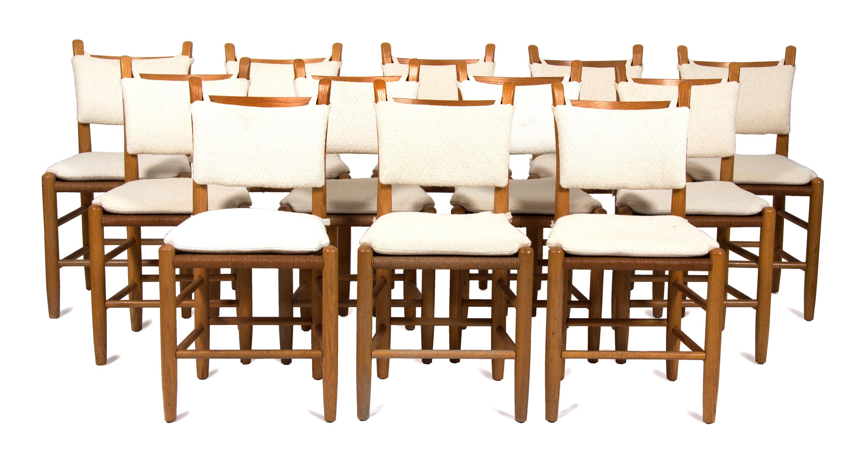 A Set of Twelve Oak Side Chairs Height 35 inches. — 20TH CENTURY