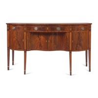 A Fine Federal Inlaid and Figured Mahogany Serpentine Sideboard