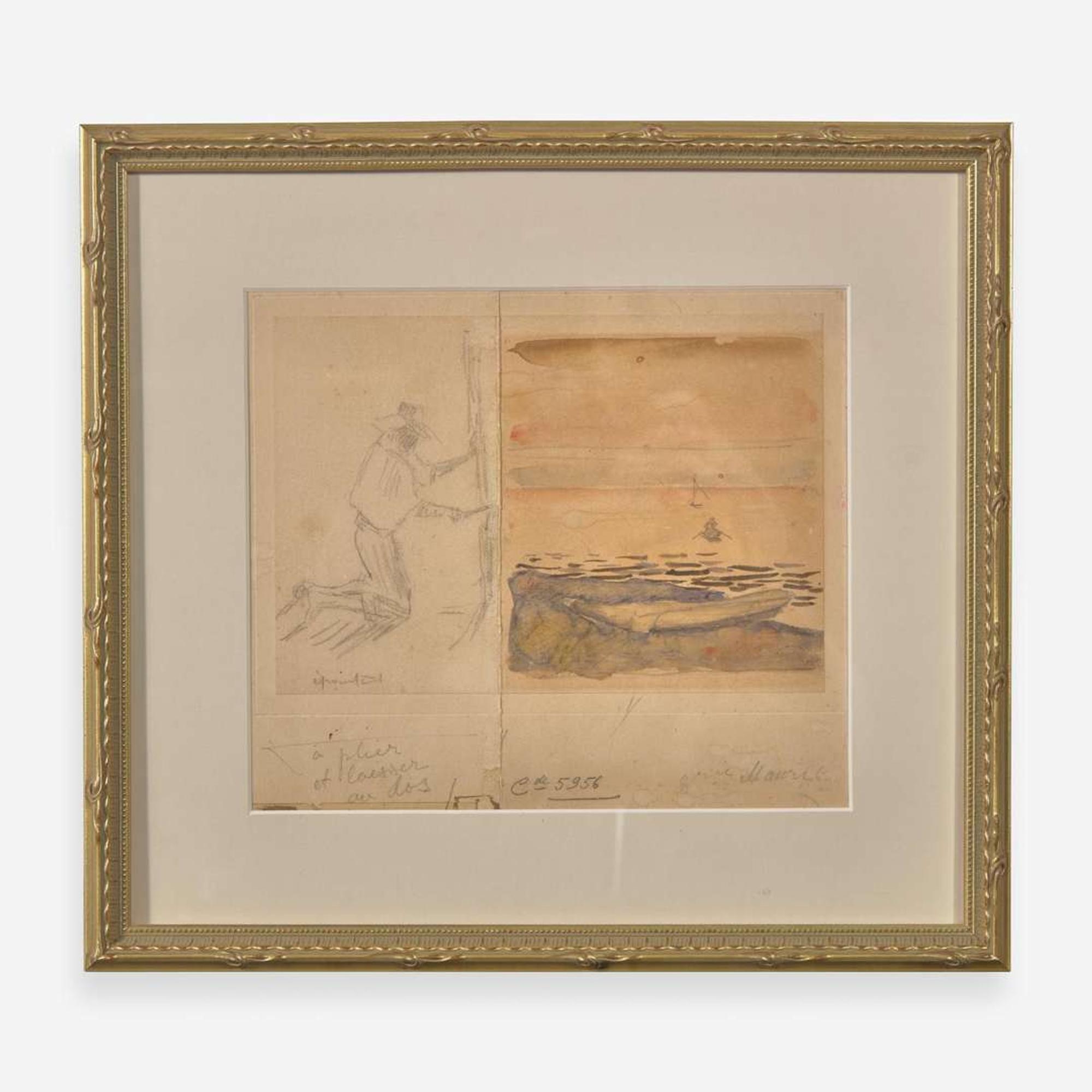Henri-Edmond Cross (French, 1856–1910) Marine at Sunset with Sketch of a Painter