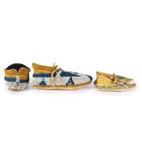Cheyenne Infant's Beaded Hide Moccasins