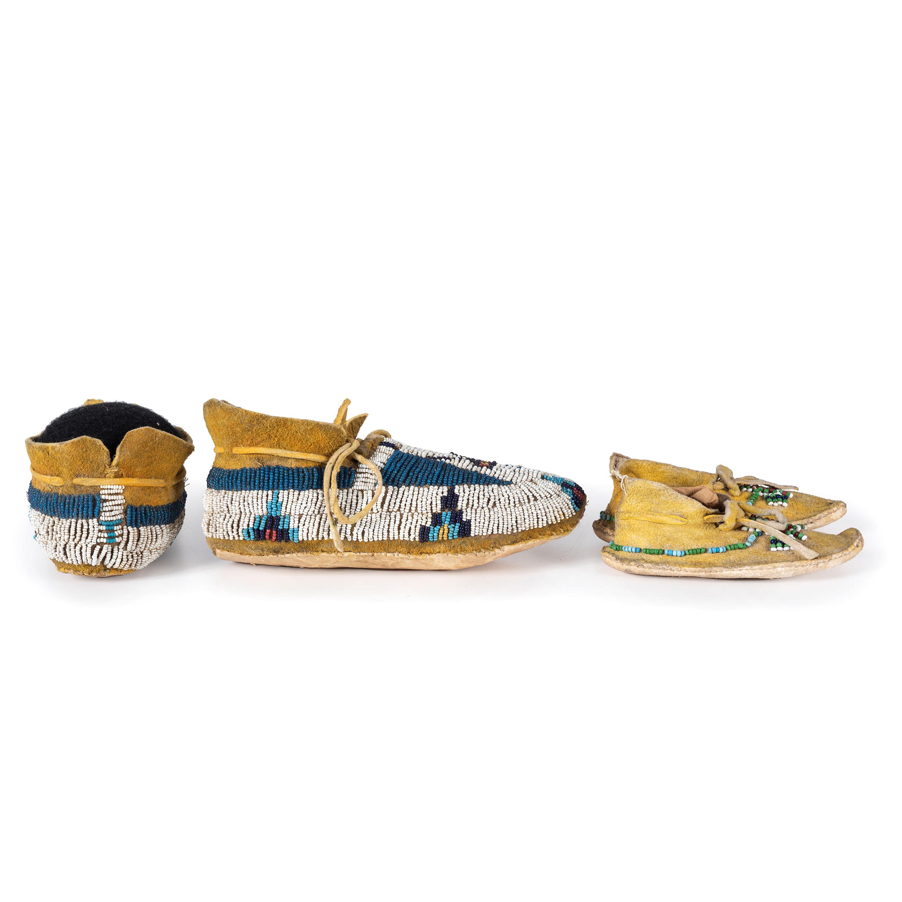 Cheyenne Infant's Beaded Hide Moccasins