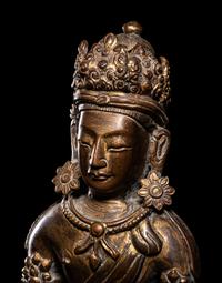 A Gilt Bronze Seated Figure of Amitayus