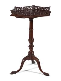 A George III Carved and Pierced Mahogany Candlestand