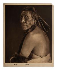 [NATIVE AMERICANS]. HILEMAN, Tomar J. (1882-1945), photographer. Turtle. [Kalispell, Montana, ca 1911]. Photograph originally displayed at Hileman's studio.