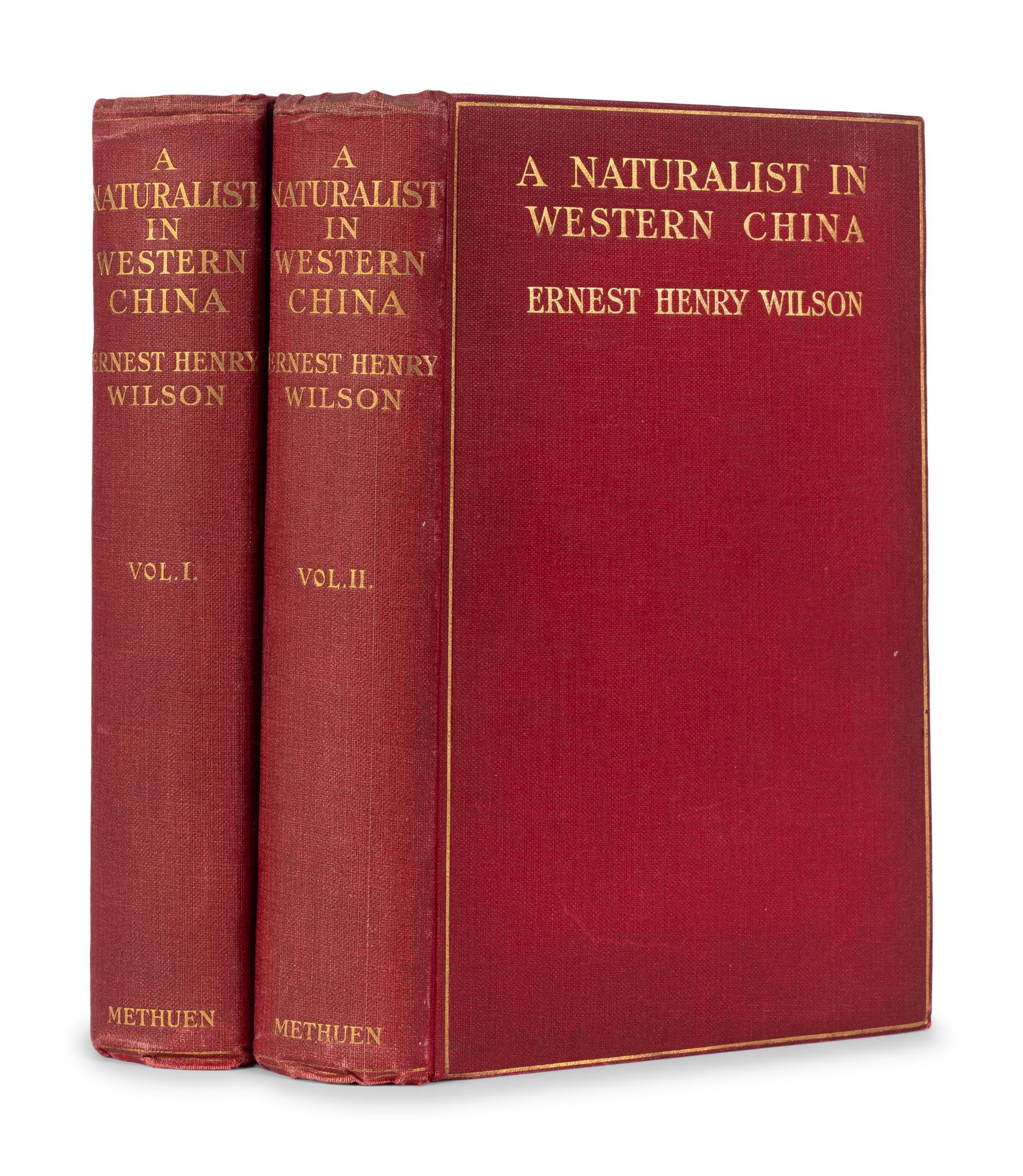 [EXPLORATION -- CHINA]. WILSON, Ernest Henry (1876-1930). A Naturalist in Western China with Vasculum, Camera and Gun. Being some account of eleven years' travel, exploration, and observation in the more remote parts of the Flowery Kingdom . London: Methuen & Co., Ltd., 1913.