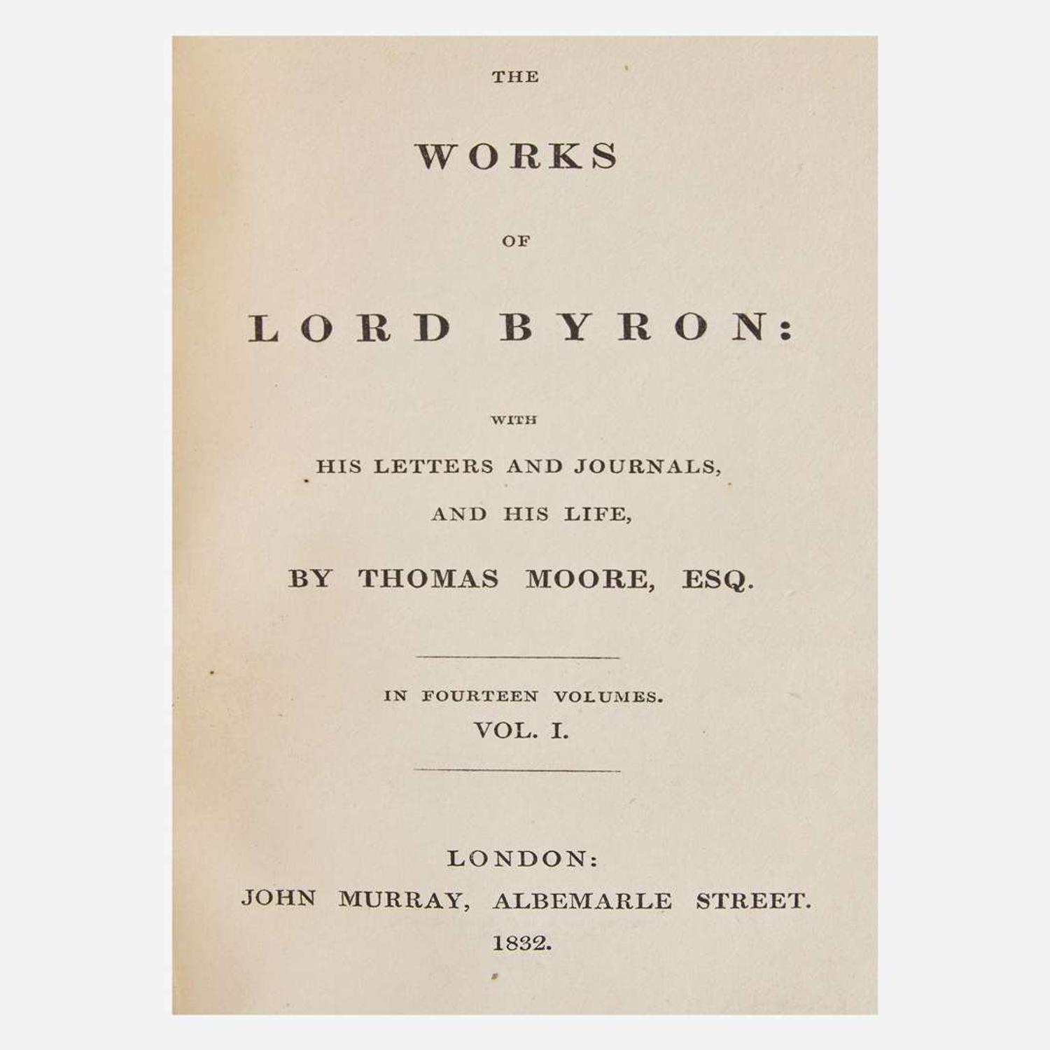 [Fine Bindings] [Morrell] Byron, Lord The Works of Lord Byron...