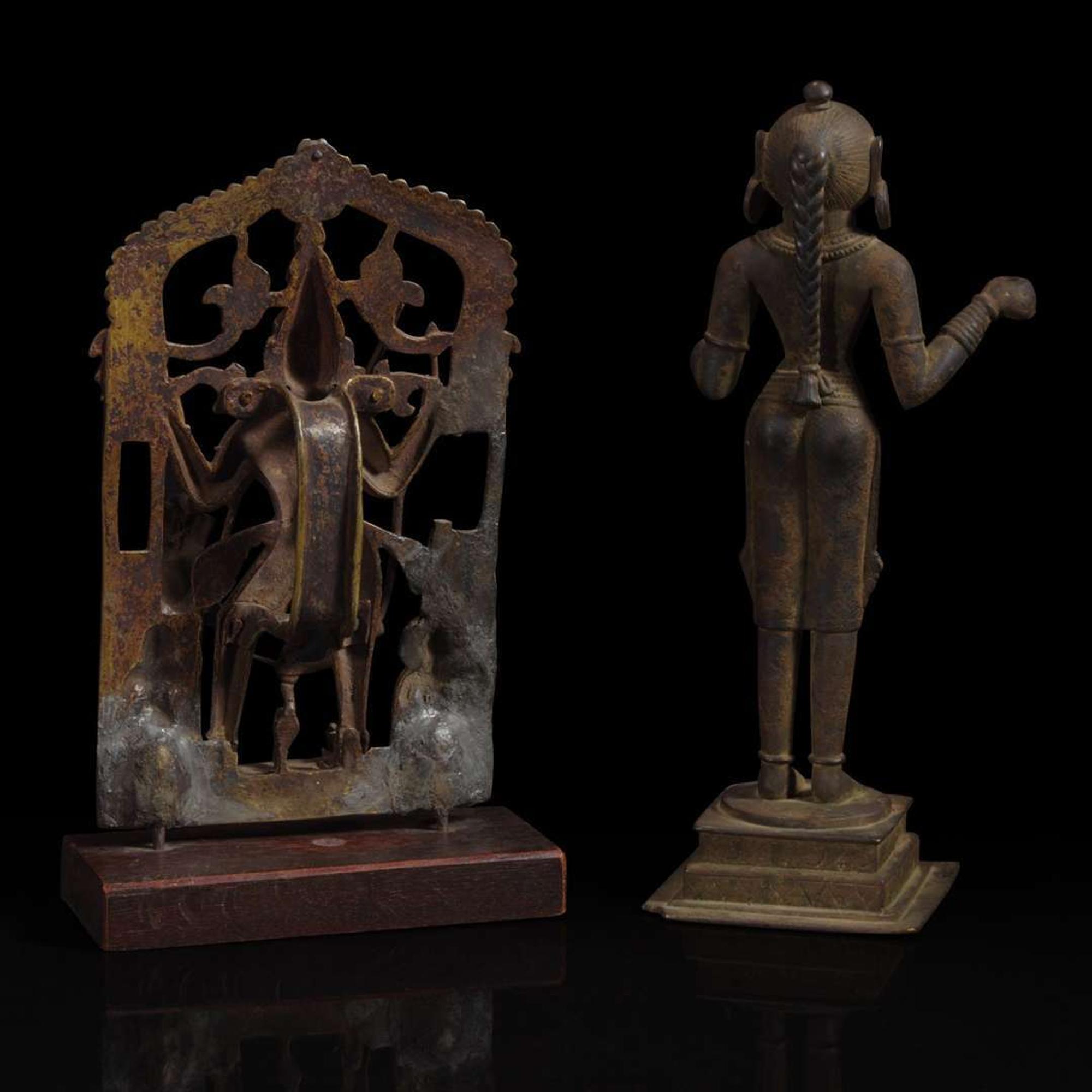 A group of seven assorted Indian and Himalayan bronzes 印度及喜马拉雅铜佛造像一组七件 17th/18th century and later ??????????