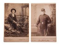 [INDIAN WARS] -- [WESTERN AMERICANA]. A group of 4 photographs of Indian Wars-era soldiers and a civilian, many armed, incl. images by C.S. Fly, George W. Scott, and John Choate.
