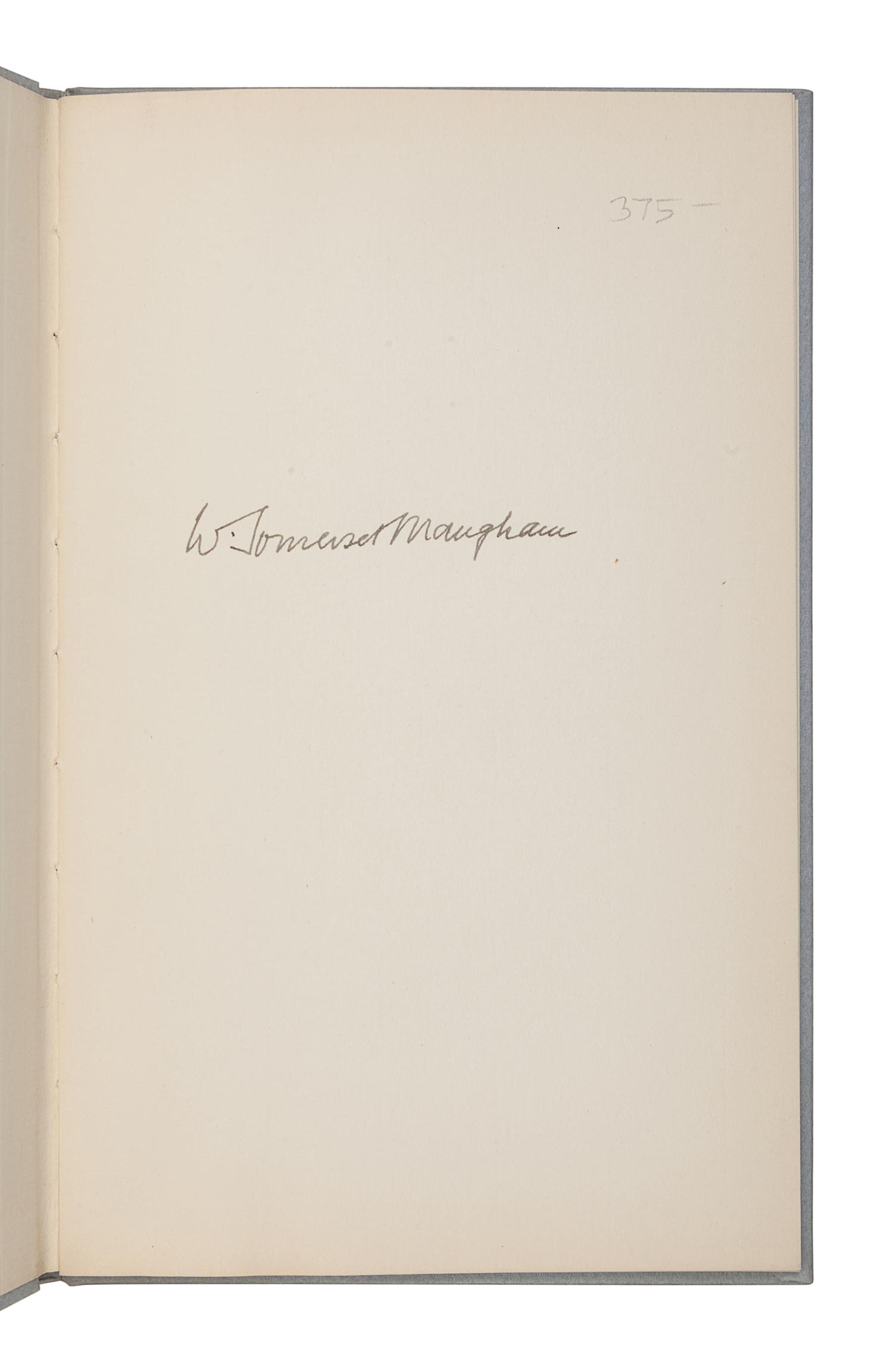 MAUGHAM, W. Somerset (1874-1965). Of Human Bondage . With a Digression on the Art of Fiction. An Address by W. Somerset Maugham. [Washington, D. C., 1946].