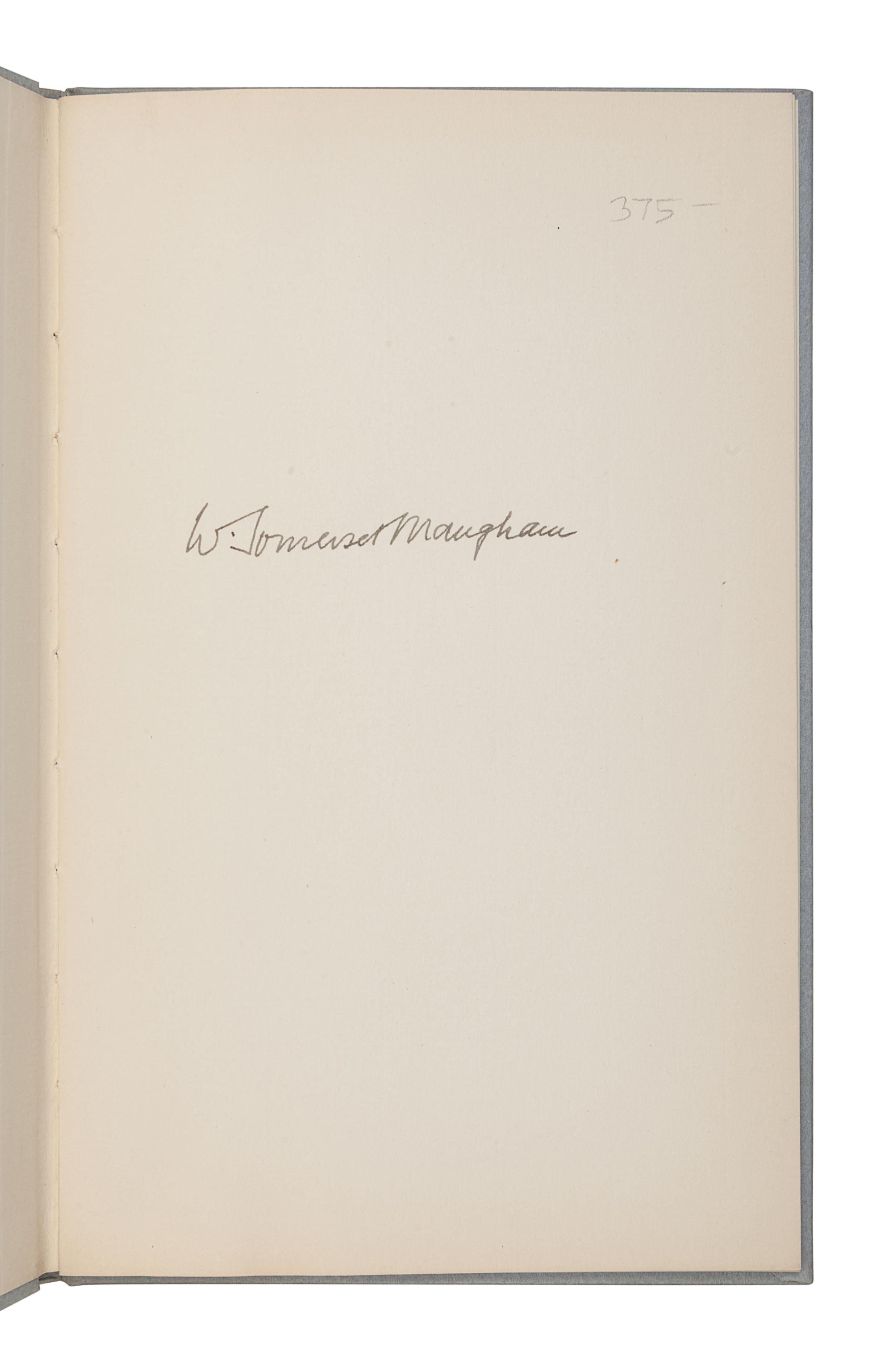 MAUGHAM, W. Somerset (1874-1965). Of Human Bondage . With a Digression on the Art of Fiction. An Address by W. Somerset Maugham. [Washington, D. C., 1946].