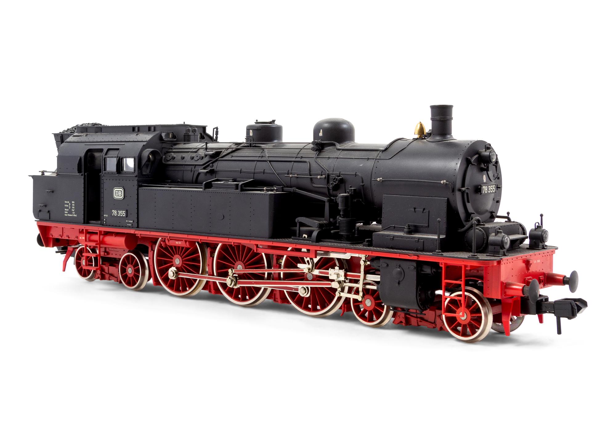 A Marklin: LGB Polychrome G-Gauge DB 4-6-4 Locomotive, Box Car and Open-Hopper Car