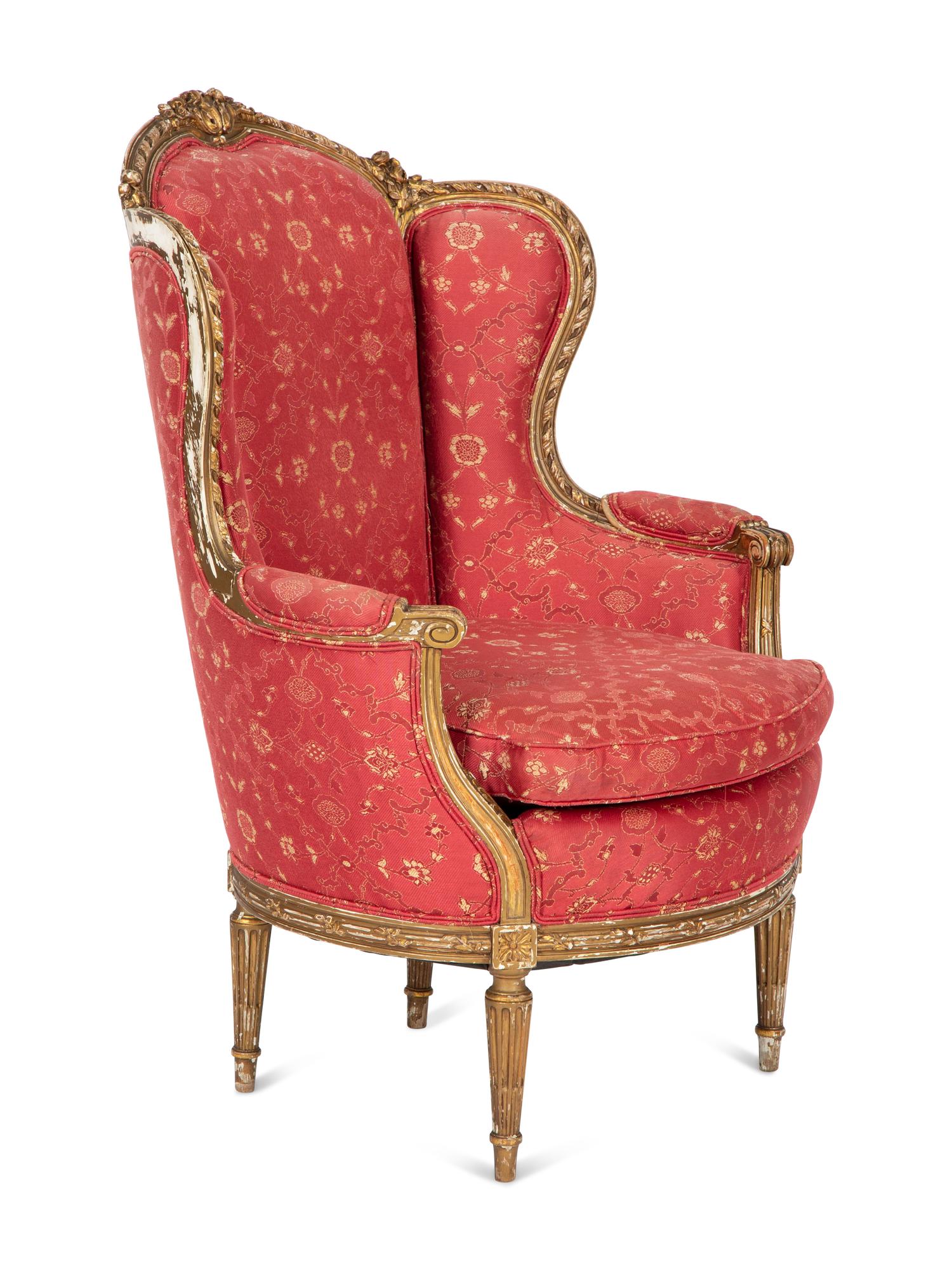 A Louis XVI Style Painted Bergère