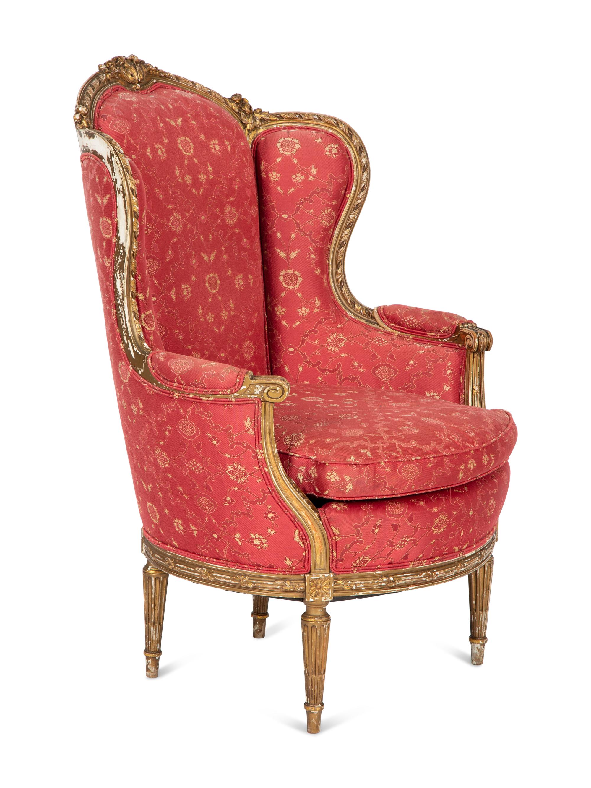 A Louis XVI Style Painted Bergère