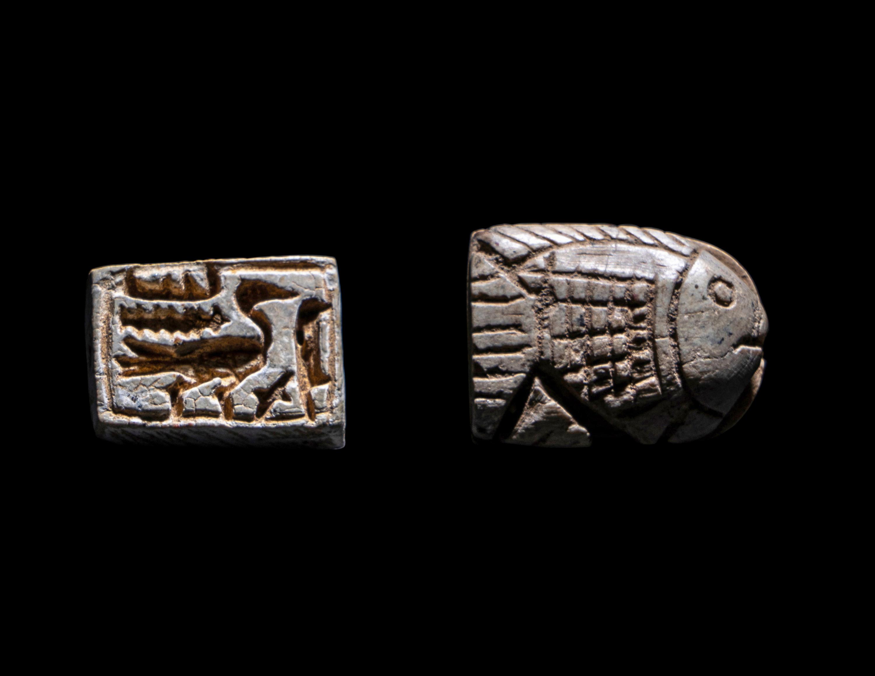 Two Egyptian Steatite Plaques