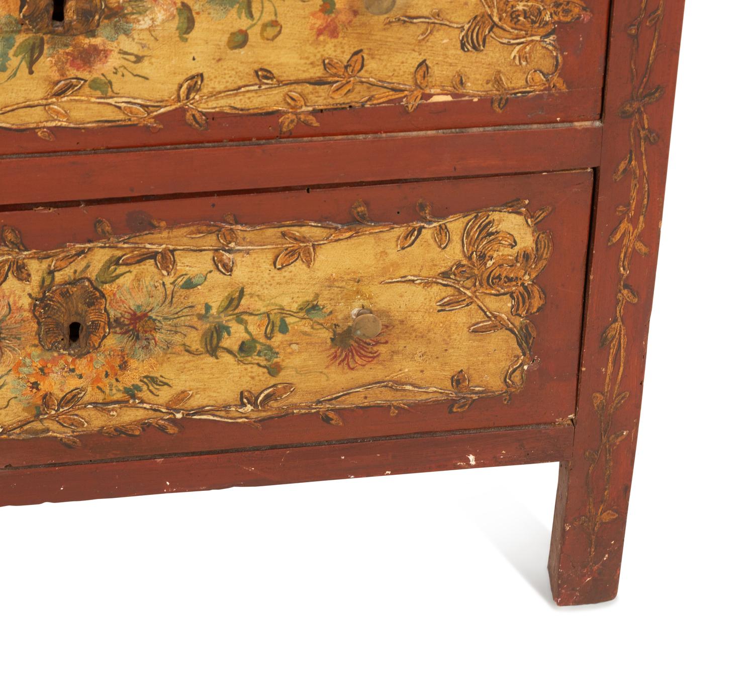 A Venetian Style Painted Slant Front Desk
