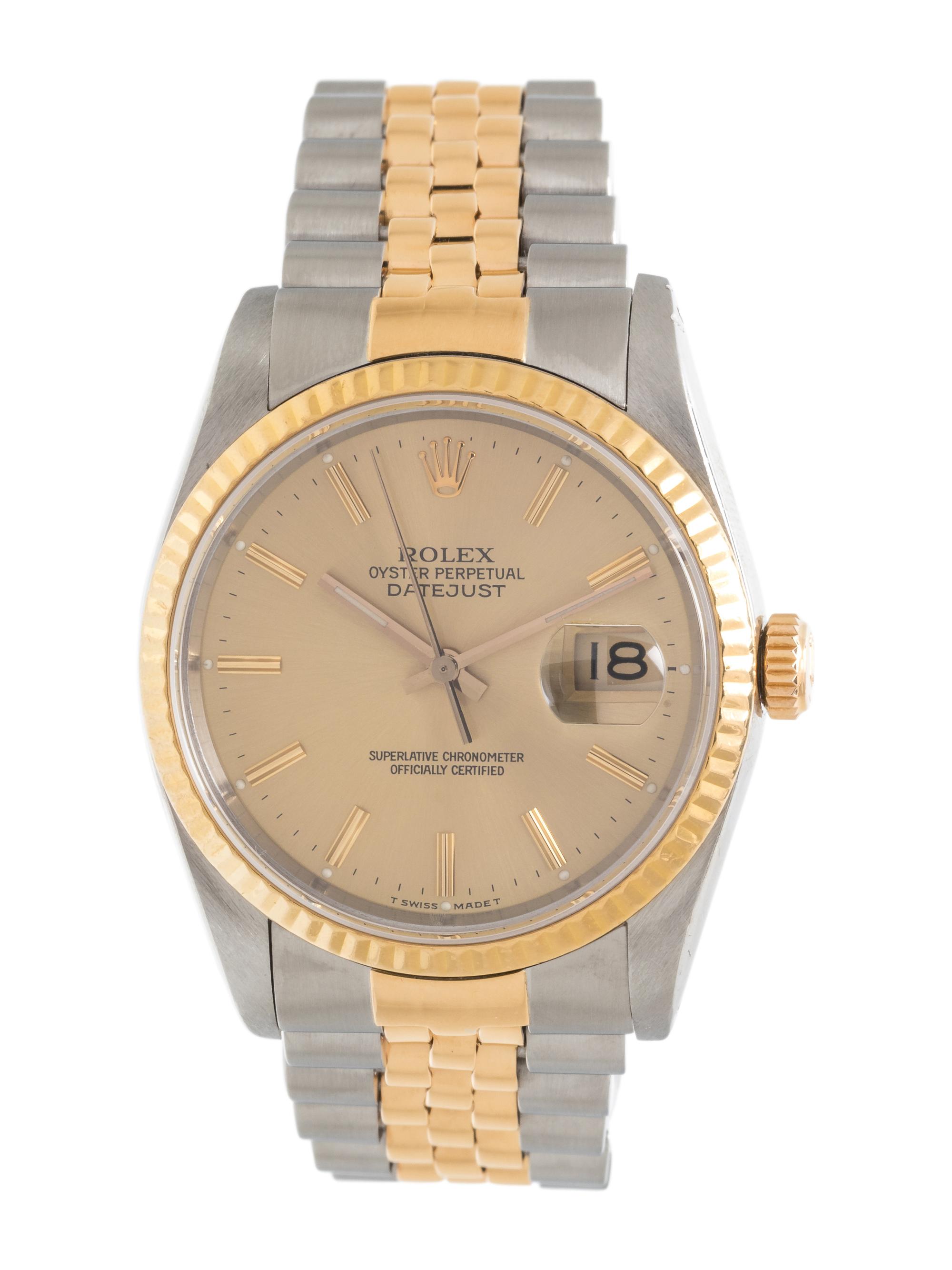 ROLEX, REF. 16233 STAINLESS STEEL AND 18K YELLOW GOLD 'OYSTER PERPETUAL DATEJUST' WRISTWATCH, CIRCA 1990