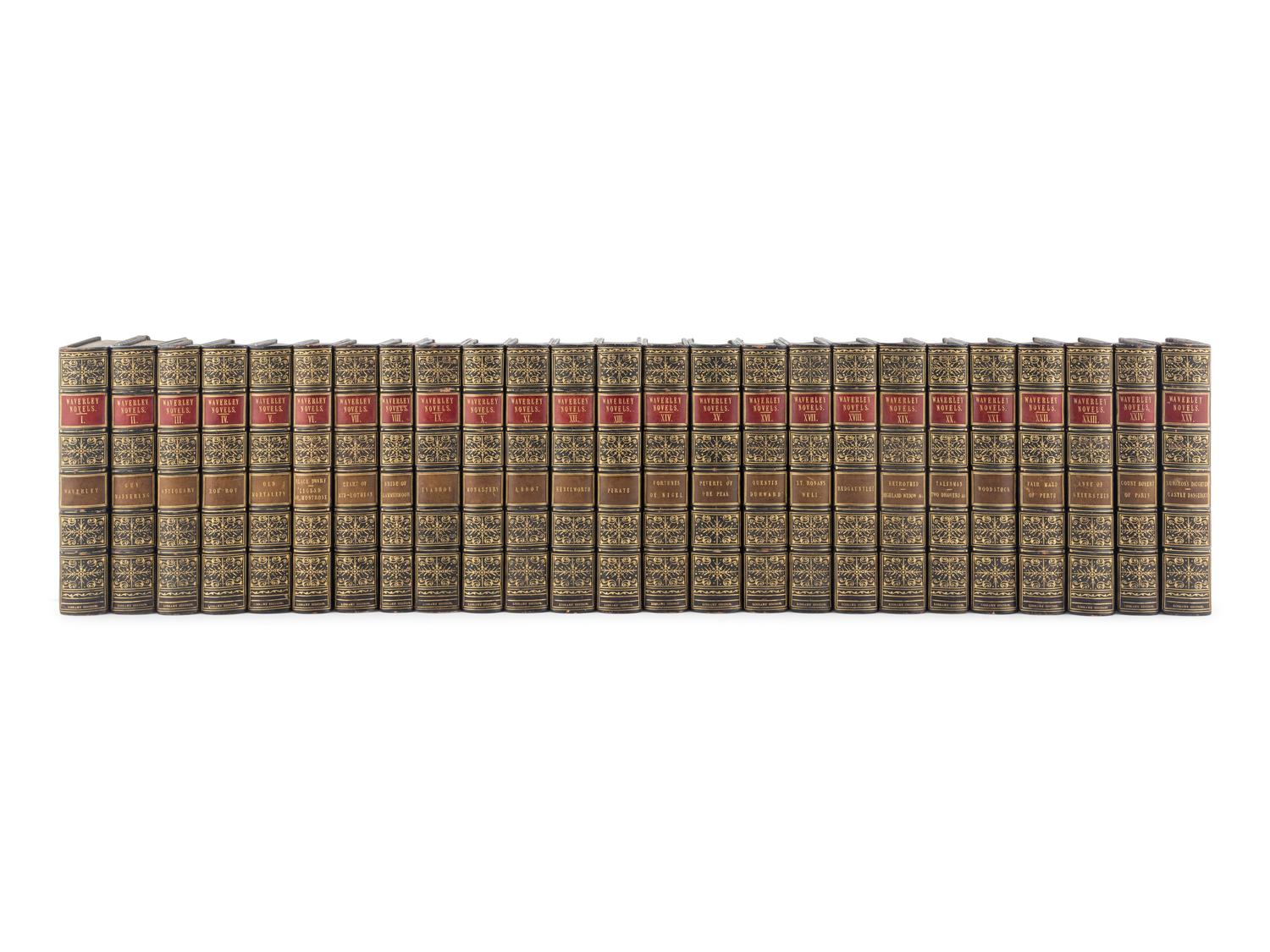 [BINDINGS]. SCOTT, Walter, Sir (1771–1832). Waverly Novels . Edinburgh: Adams and Charles Black, 1852-1853.