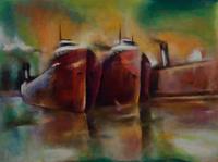 Helmut Summ, (Wisconsin, 1908-1992), Milwaukee Harbor Scene