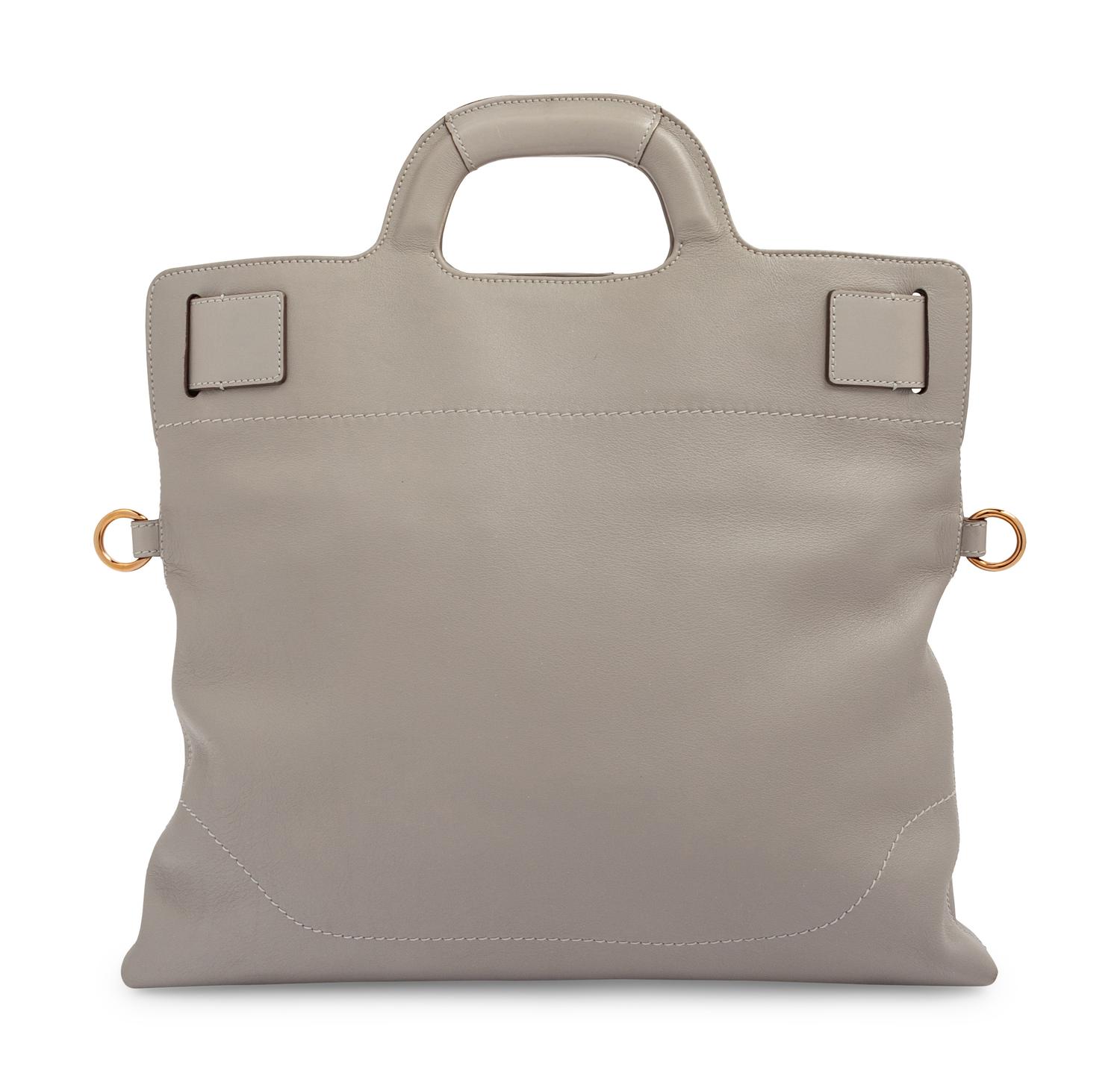 Salvatore Ferragamo Gray Leather Handbag, 2000s