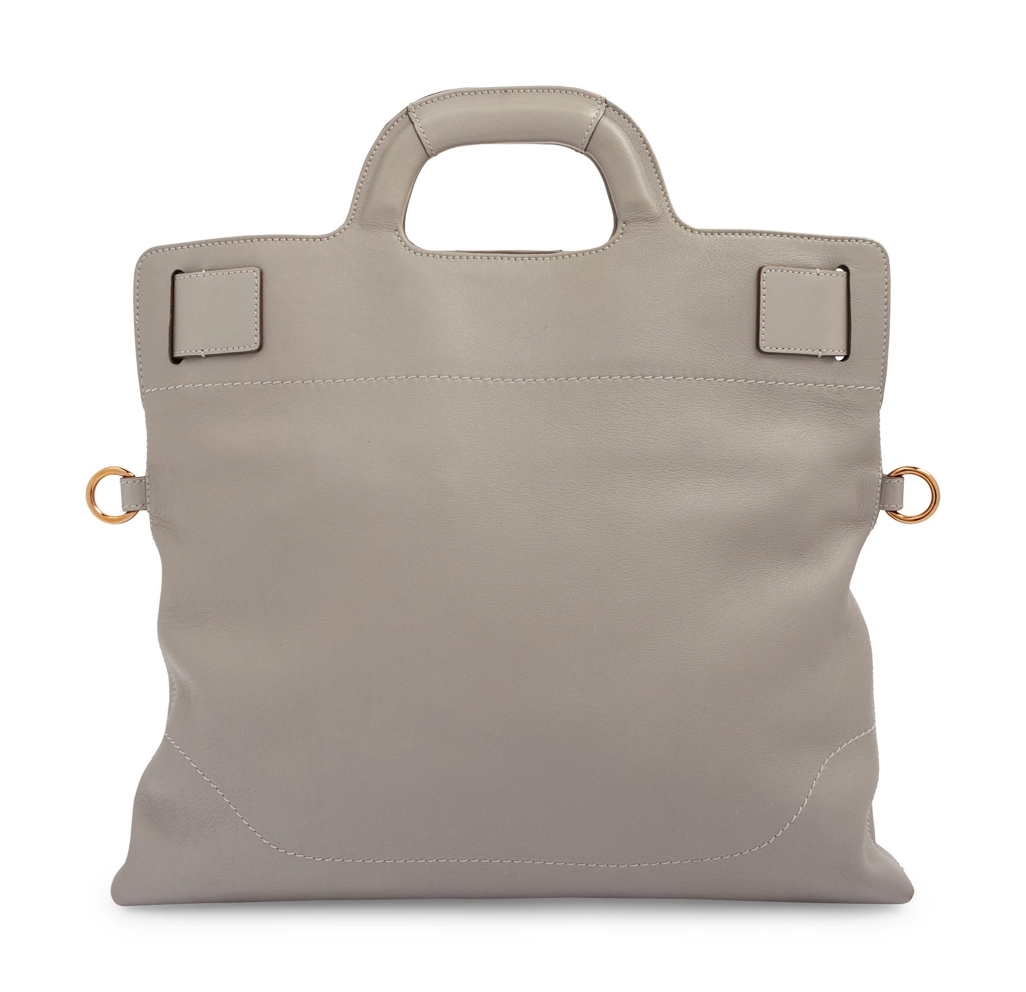 Salvatore Ferragamo Gray Leather Handbag, 2000s