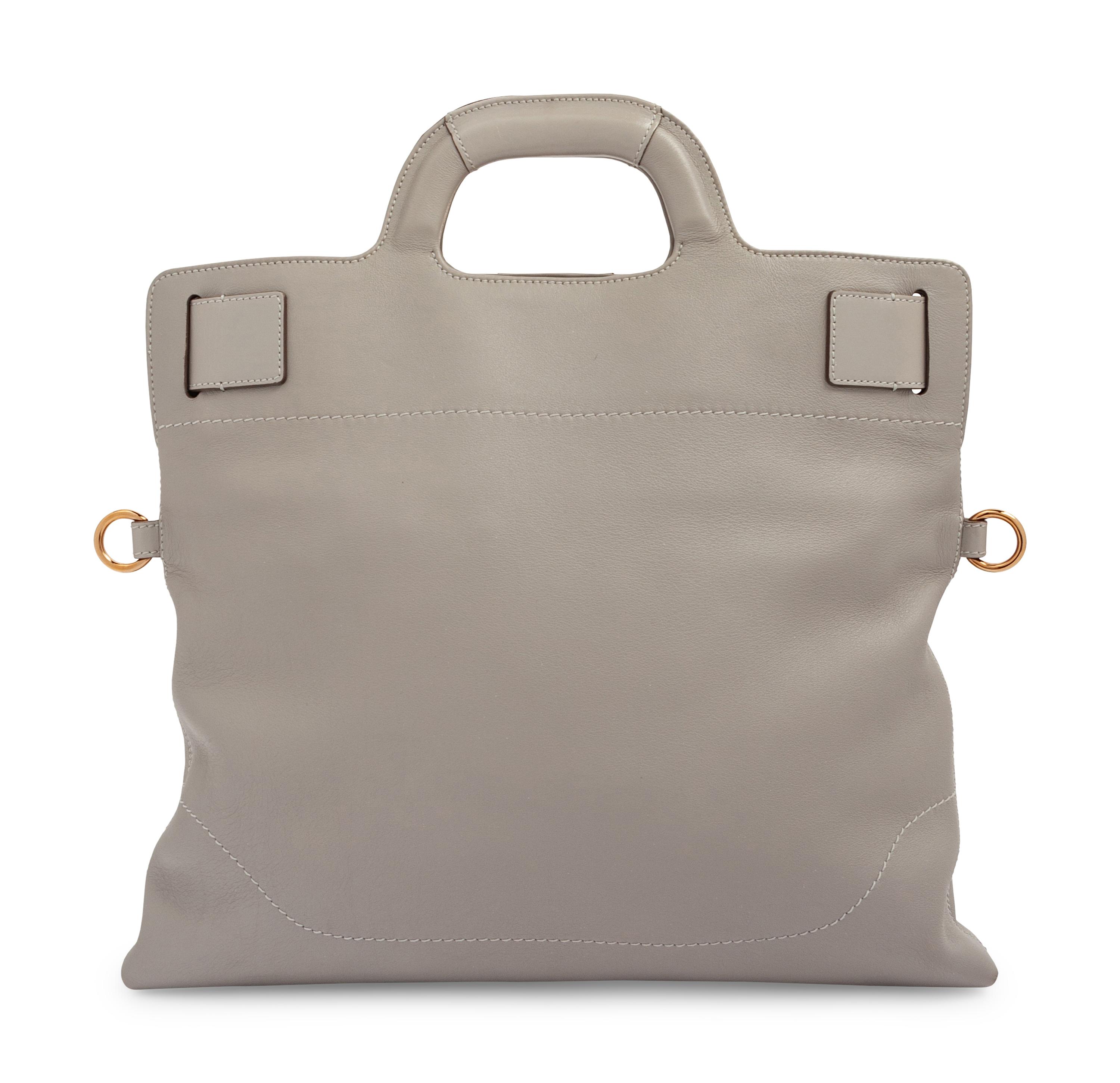 Salvatore Ferragamo Gray Leather Handbag, 2000s