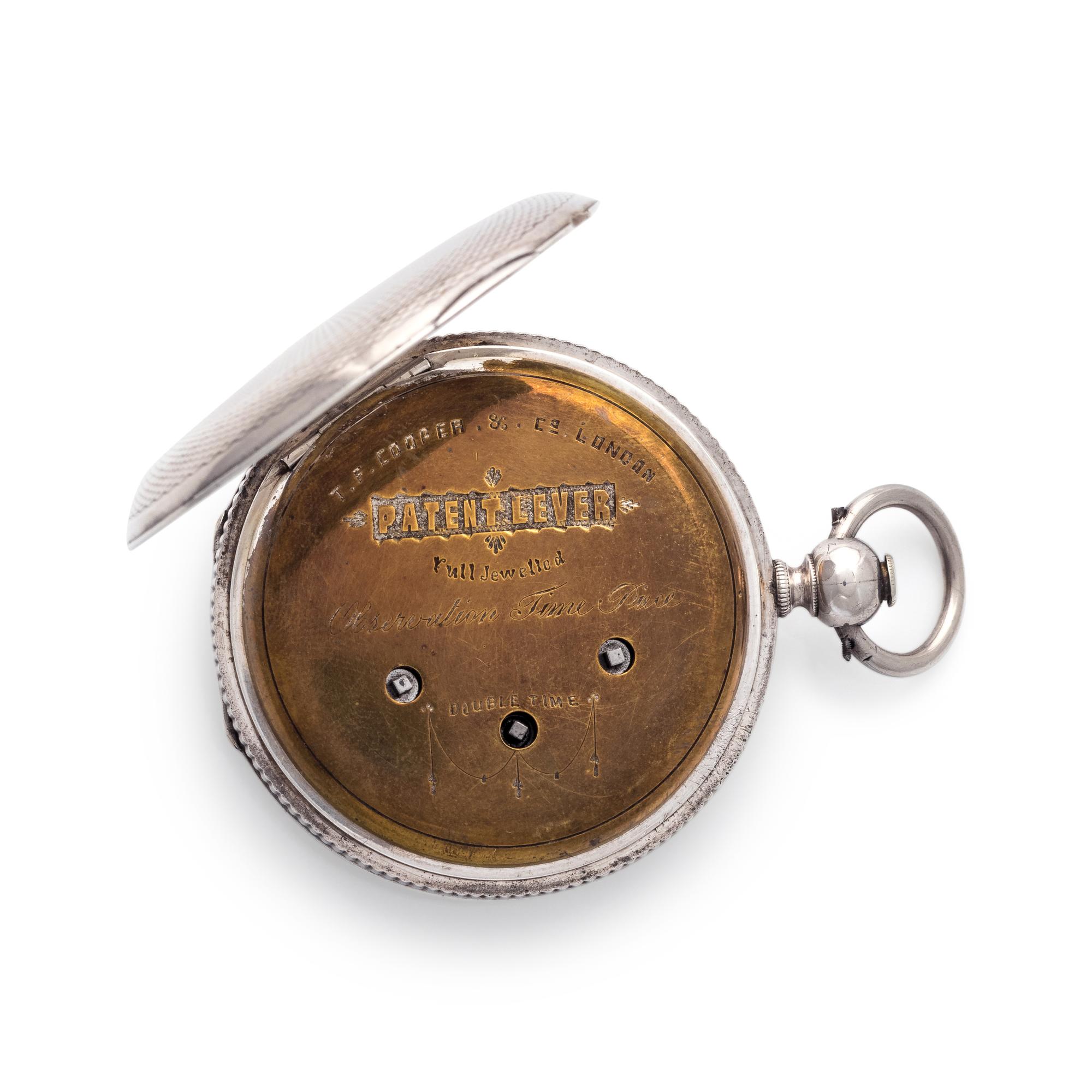 SILVER 'DOUBLE TIME' HUNTER CASE POCKET WATCH