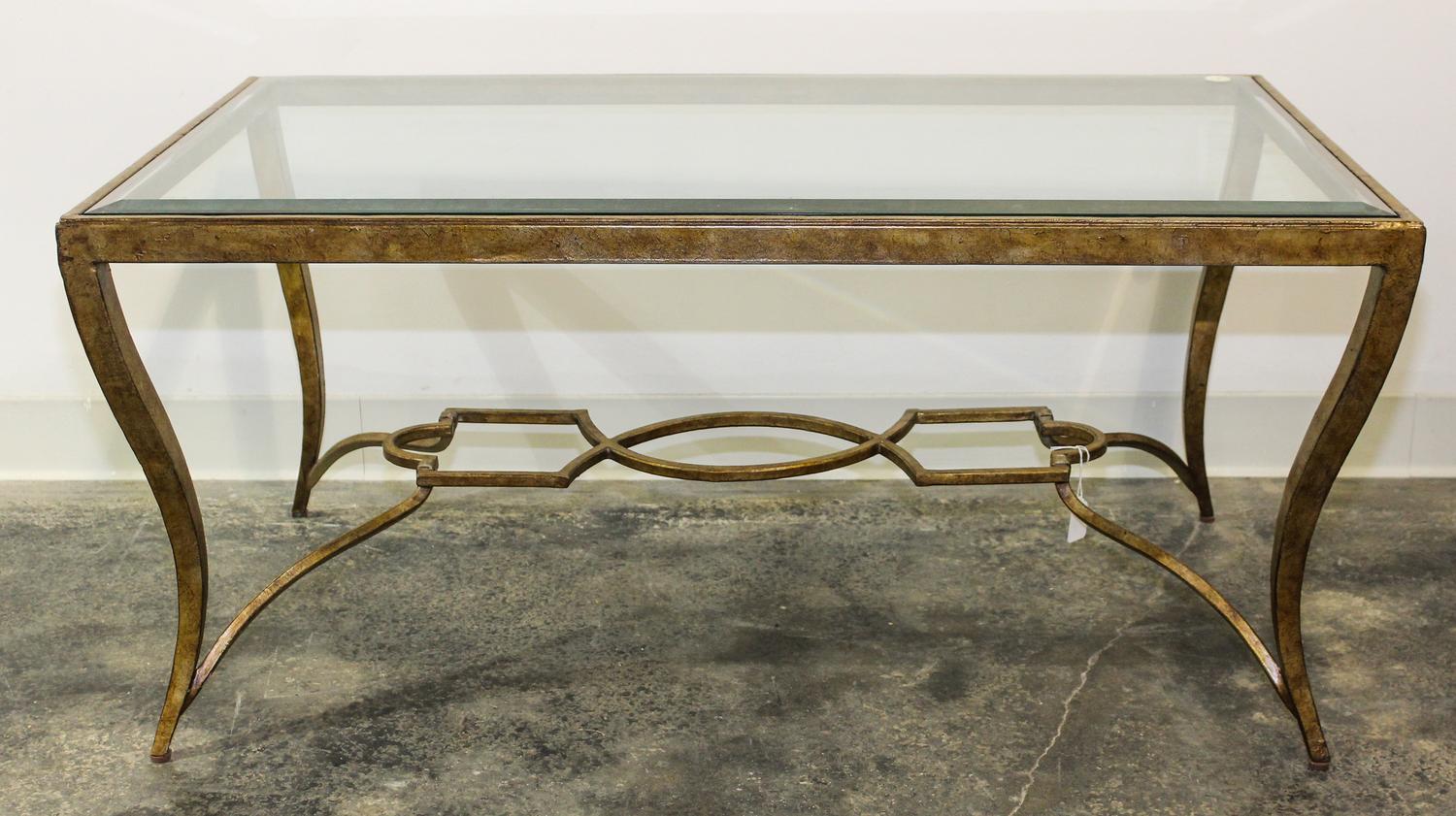 A Cast Metal Low Table Height 19 3/8 x width 42 x depth 24 inches. — MODERN