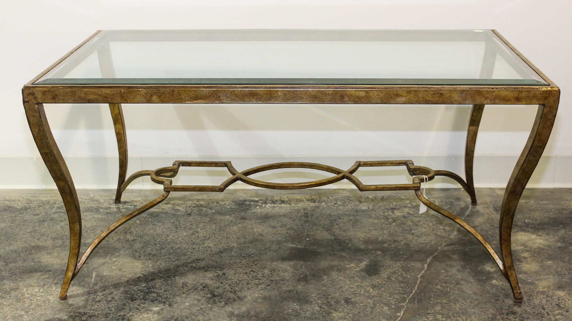 A Cast Metal Low Table Height 19 3/8 x width 42 x depth 24 inches. — MODERN