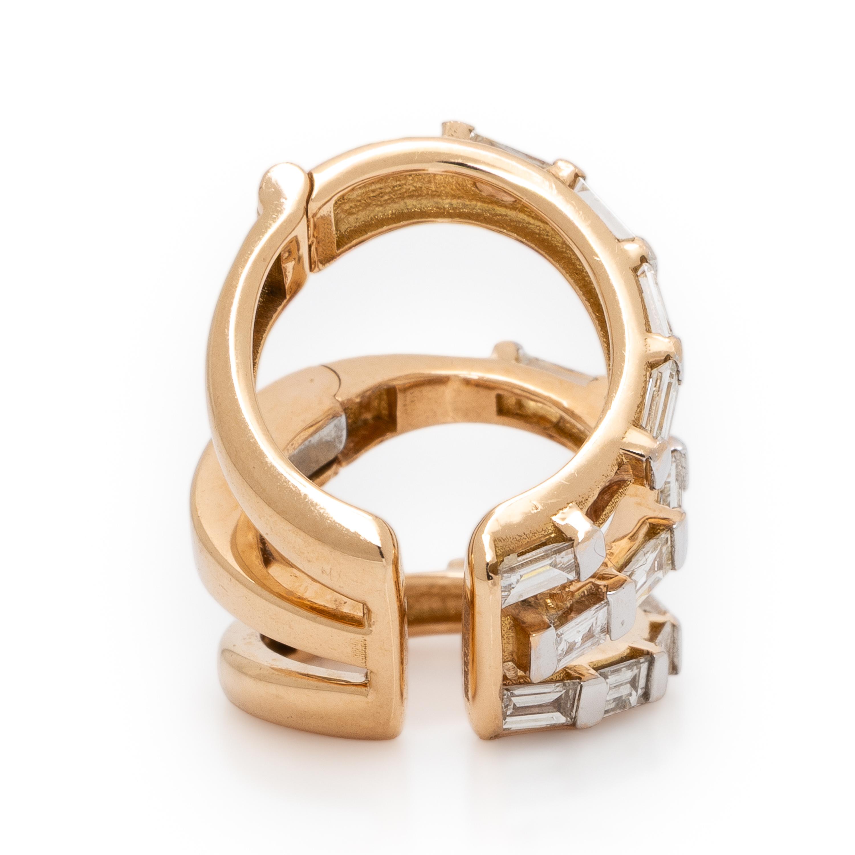 Bee Goddess, 'Mondrian,' Rose Gold and Diamond Ear Cuff