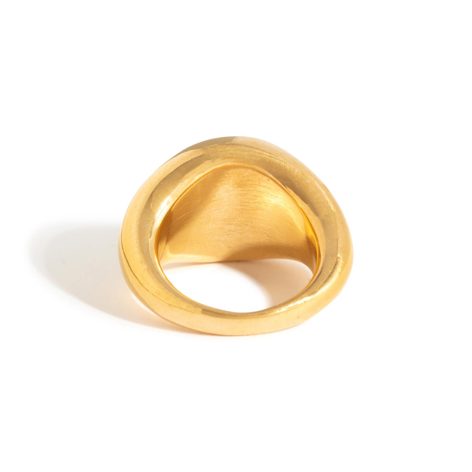A Roman Carnelian Ring Stone with a Gryllos (Composite Figure) — Set in a solid gold ring