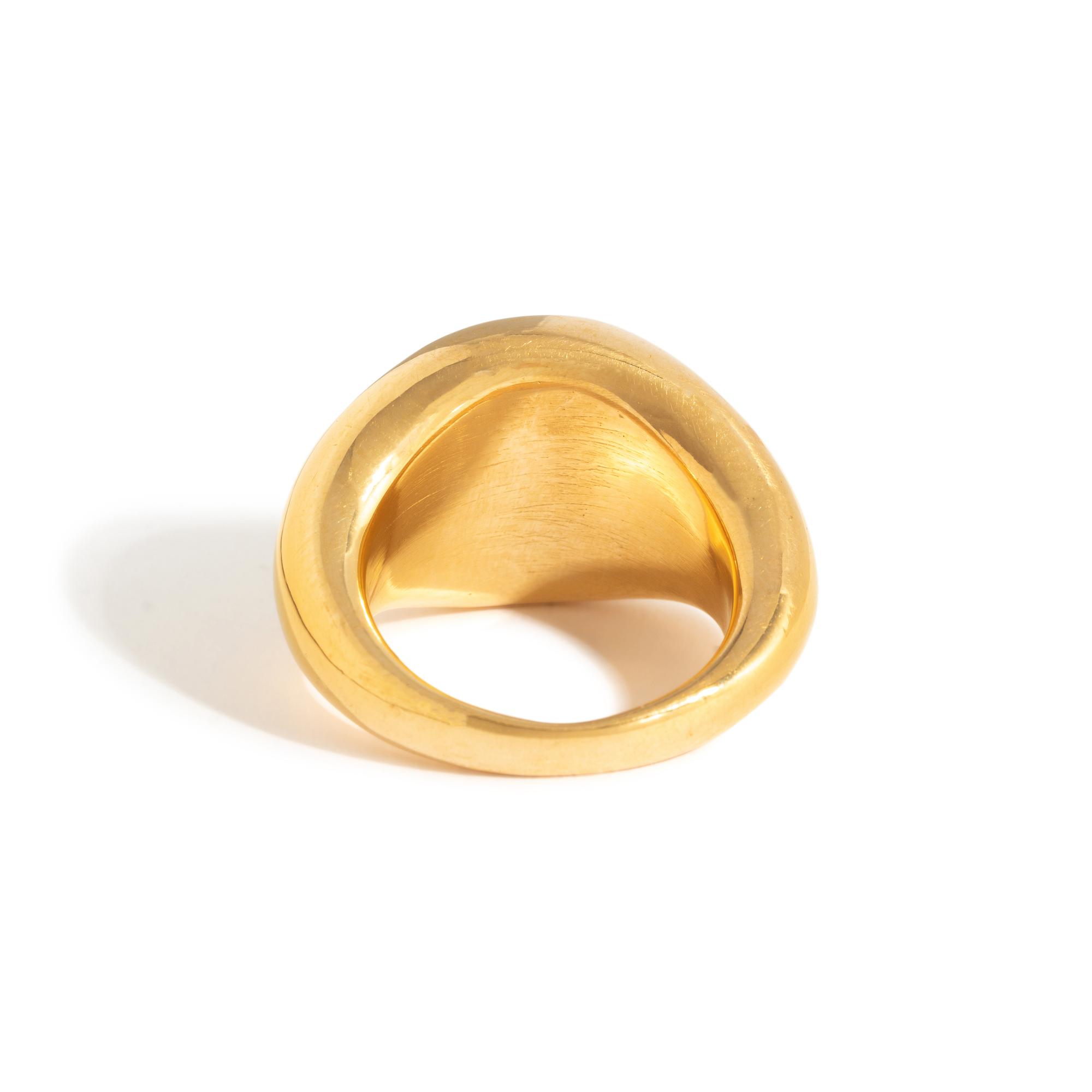 A Roman Carnelian Ring Stone with a Gryllos (Composite Figure) — Set in a solid gold ring