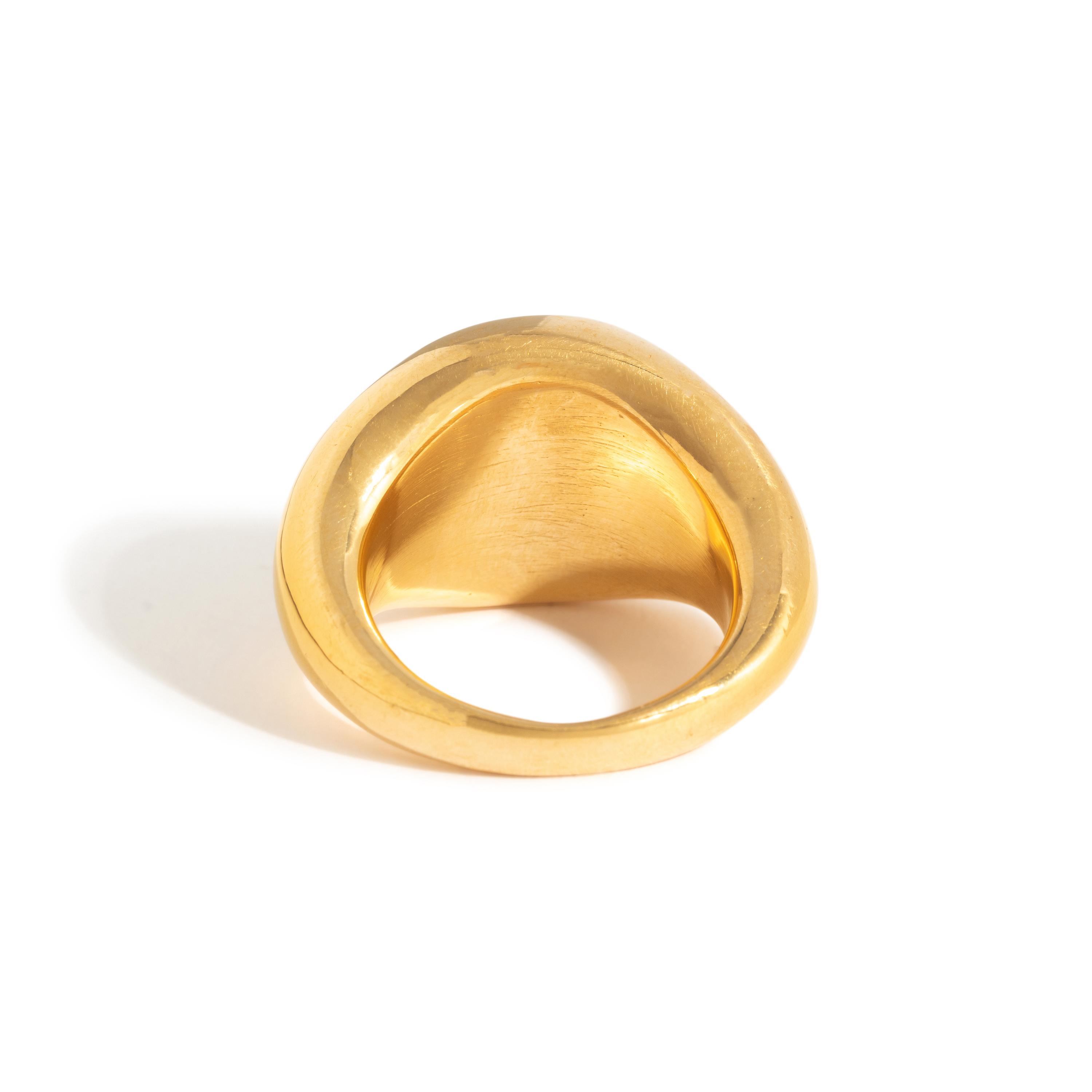 A Roman Carnelian Ring Stone with a Gryllos (Composite Figure) — Set in a solid gold ring