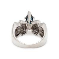SYNTHETIC SAPPHIRE AND DIAMOND RING