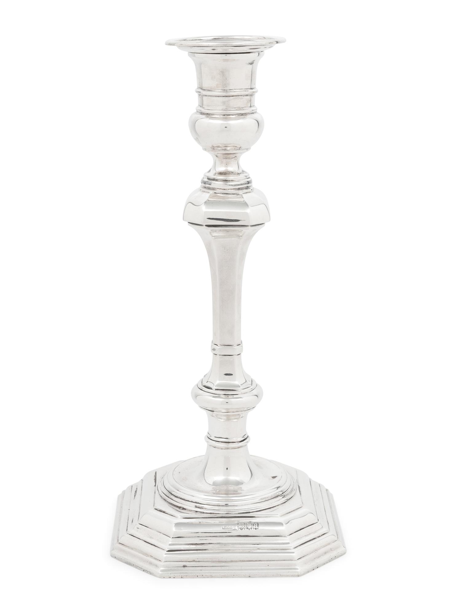 A Set of Four English Silver Candlesticks
