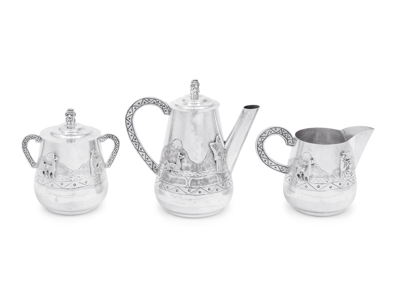 A Peruvian Silver Four-Piece Coffee Service